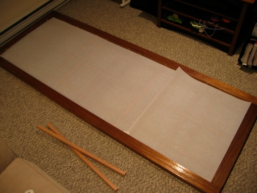 Rice paper laid out in place, not glued.